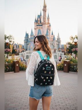 disney parks loungefly embroidered mickey mouse and friends canvas backpack